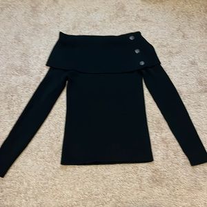 Banana republic black size small off shoulder sweater with buttons NWT